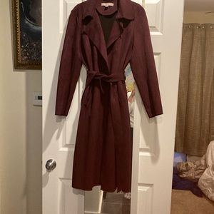 Long suede like coat